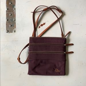 Dooney and Bourke Crossbody Three Zipper Purse